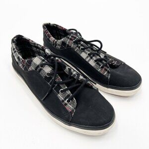 Nautica Leeboard Black Plaid Sneakers
